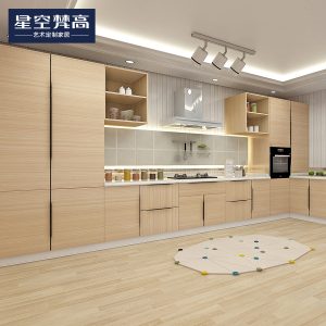 定制双饰面橱柜-颗粒横纹时光胡桃